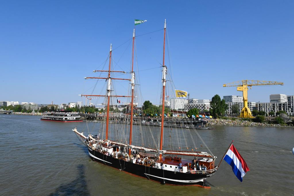 Autre navire remarque de cette édition 2023 de Débord de Loire, le 3 mâts hollandais Oosterschelde. Photo : Rodolphe Delaroque
