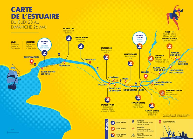 La carte de l'Estuaire de la Loire.