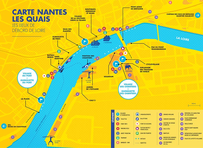 La carte de la Loire à Nantes.