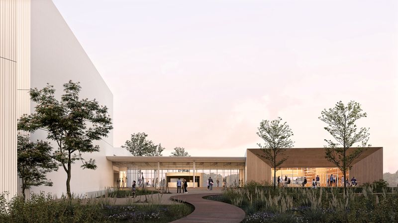 Une extension du hall est prévue dans le projet, et permettra de relocaliser le restaurant (© atelier d'architecture King Kong / José Llorens / Noémie Quienne).