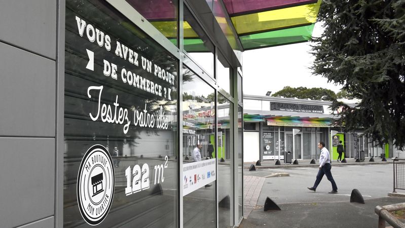 Boulevard Pierre-de-Coubertin à Nantes, trois locaux de 63 m², 71 m² et 122 m² sont disponibles pour développer de nouvelles activités. Les porteurs de projets ont jusqu’au 30 septembre 2021 pour candidater. © Rodolphe Delaroque