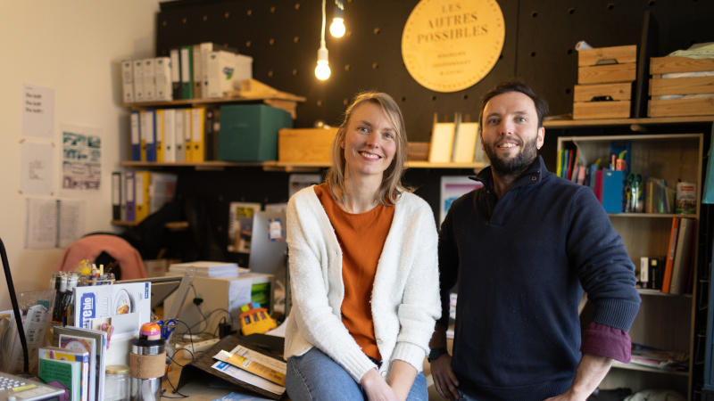 Aurélie Bacheley et Pierre Mousset, journalistes pour la revue Les autres possibles © Romain Boulanger pour Nantes Métropole