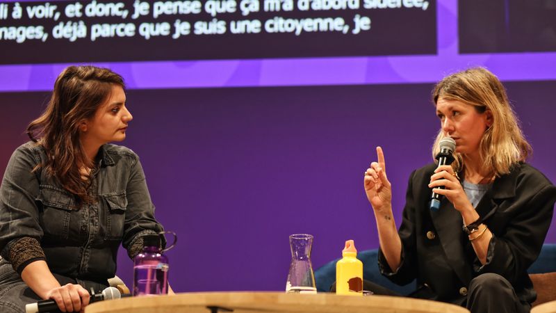 Victoire Tuaillon et Lauren Bastide, invitées des Assises nationales de lutte contre les violences sexistes (©Christiane Blanchard)