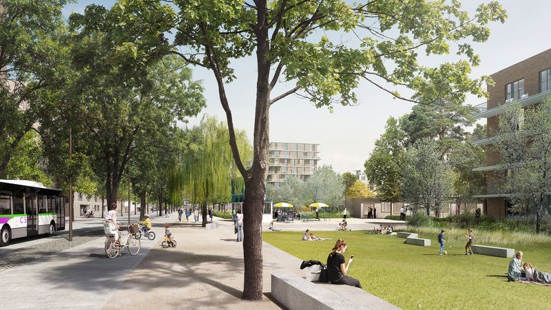 La rue des Marchandises est la première percée qui traversera les futurs jardins de l’Estuaire, 8 hectares de verdure aménagés progressivement de 2023 à 2027.