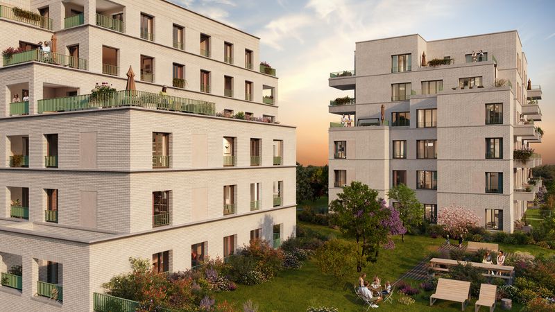 Situé rues d’Aquitaine et du Cantal, le programme Bel Horizon du groupe CIF comprend 59 appartements du T2 au T5. 29 logements sont proposés en bail réel solidaire avec des prix démarrant à 126 500 € pour un T2 et à 193 000 € pour un T4. © CIF