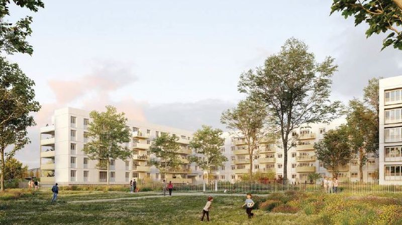 80 logements seront construits à l’angle de la rue de la Basinerie et de la rue de la Souillarderie. © GLG Images et paysages