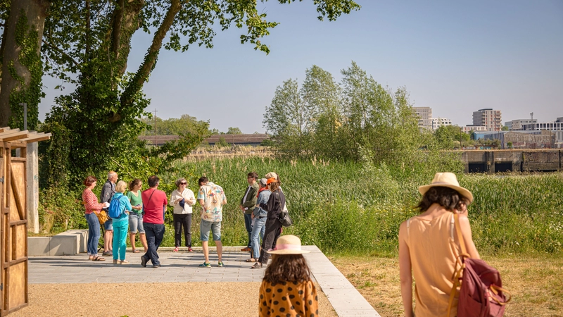 Le jardin de la cale Aubin, rue de la Basse-Île, est le premier maillon du futur parc fluvial des Isles. © G. Satre pour Nantes Métropole Aménagement
