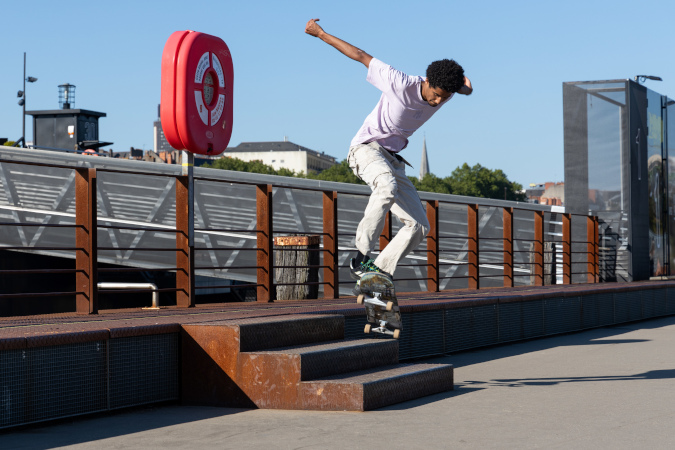 Les skaters peuvent renouer avec l’espace public nantais © Nantes Métropole.  