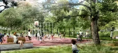 Le futur plateau sportif inclusif du square de la Grande-Noue. © GLG IMAGES PAYSAGES & Jacqueline Osty.