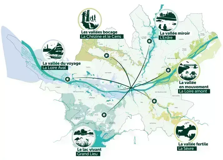 Carte des branches des balades de l'Etoile Verte