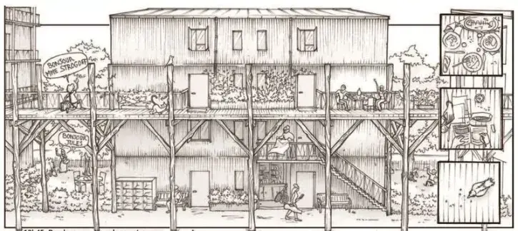 CISN Immobilier, en lien avec Bond Society et l'Atelier Desmichelle, proposera 67 logements, dont 34 libres et 33 en bail réel solidaire, et un espace appropriable par les habitants du quartier en association syndicale libre. Crédit : CISN - Bond Society 