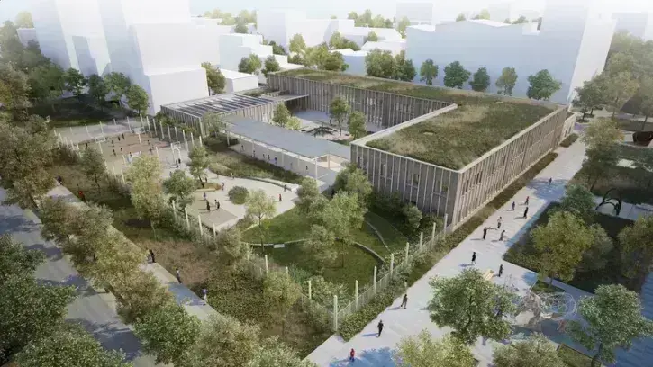 Le quartier République accueillera plusieurs équipements publics, notamment à la rentrée 2025 une nouvelle école qui prendra le relais du groupe scolaire provisoire Joséphine-Baker. Elle intégrera un terrain sportif, ouvert sur les futurs Jardins de l'Est
