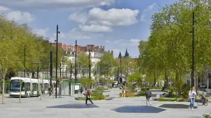 Après quatre ans de travaux, Feydeau-Commerce, secteur emblématique du cœur de Nantes, montre son nouveau visage. © Rodolphe Delaroque