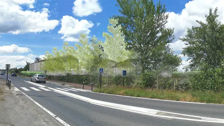 Image de synthèse du projet de méthaniseur, qui sera situé entre le quai Emile Cormerais et la route du Plessis Bouchet. © Engie BiOZ